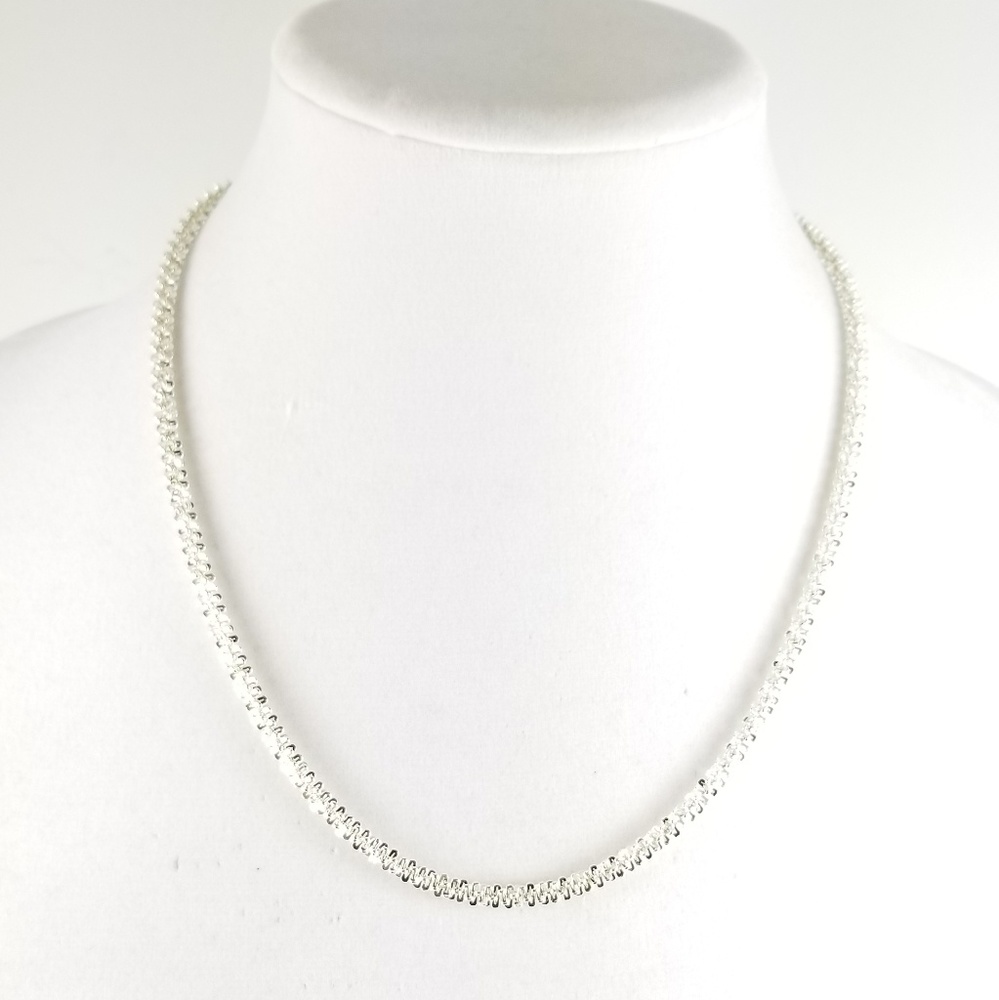 Sterling 20" Sparkling "Fireworks" Chain Necklace